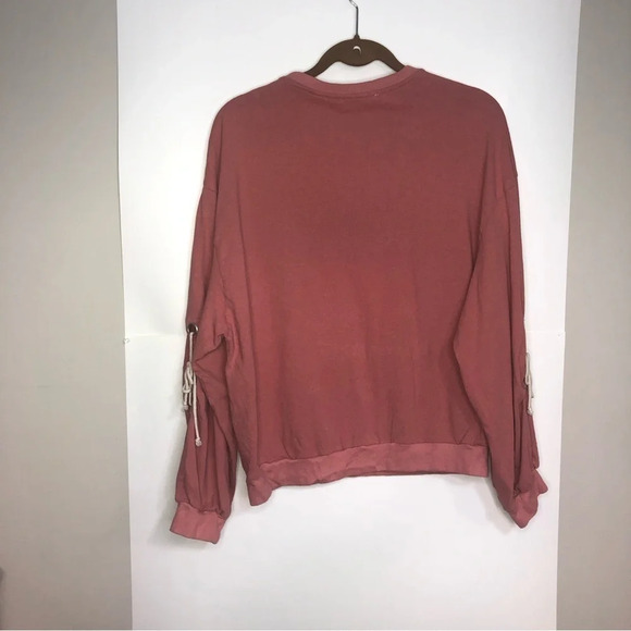 5/$25 Listicle Lightweight Pullover Sweatshirt Sweater M Embroidery Ribbed - Picture 9 of 10